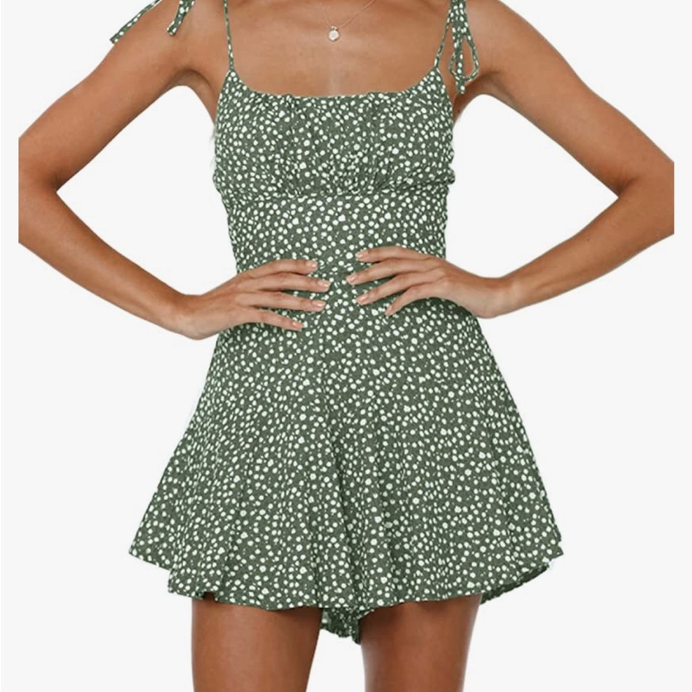 Floral tie strap romper